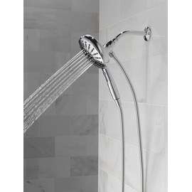 DELTA -FAUCET 7-Spray SureDock Magnetic Shower Head with Handheld Spray, Chrome Shower Head with Hose, Showerheads & Handheld Showers, Handheld Shower Heads, Hand Shower, Lumicoat Chrome 59410-PR-PK