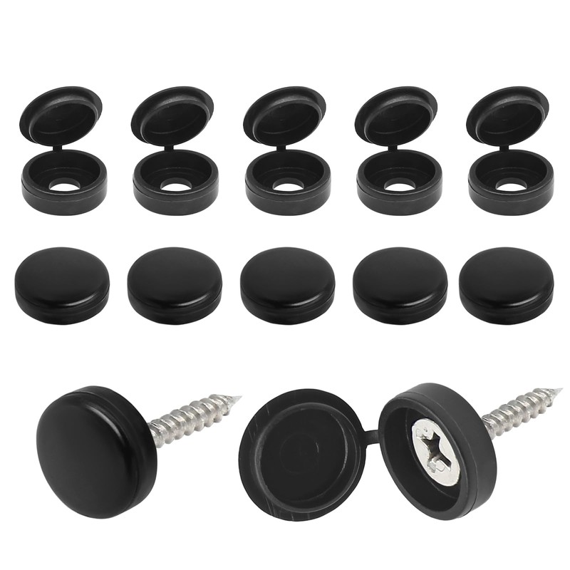 200 Pcs Plastic Screw Head Covers, Black Screw Caps, Fold