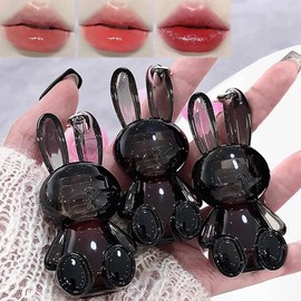 Petansy Cute Rabbit Jelly Lip Gloss Moisturizing Hydrating Non-Stick Cup Lip Glaze Set Plumping Lip Gloss Mirror Liquid Lipsticks Lip Tint Gloss Balm Makeup Lip Kit