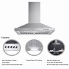Tieasy 30 in Wall Mounted Range Hood Stainless Steel Filters