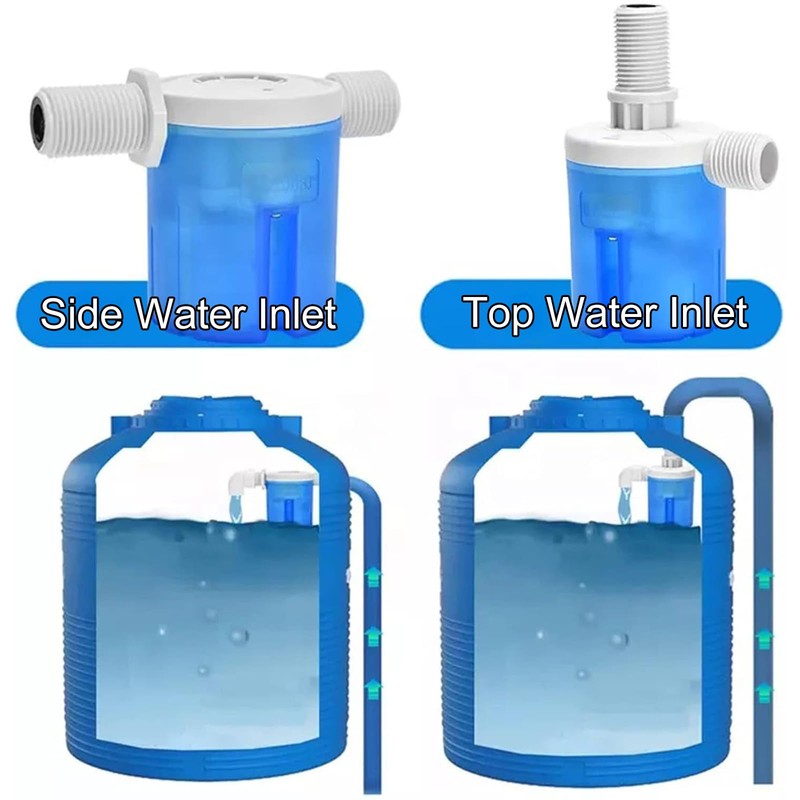 Rarapop 2Pcs 3/4'' Automatic Float Valve Water Level Control Inside