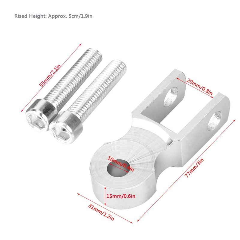 Qiilu Shock Absorber Height Extension Extender 2pcs Motorcycle Shock Absorber