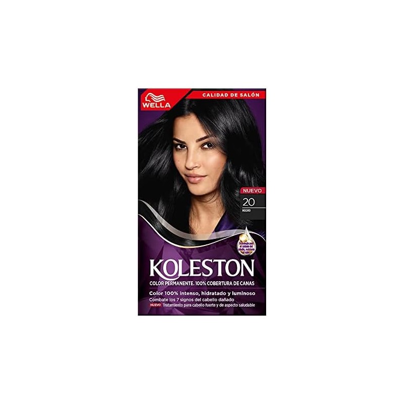 Koleston Tinte Permanente 20 Negro, 70 ml - Paquete de