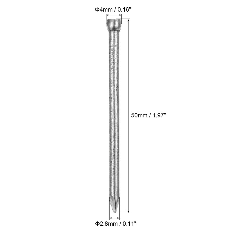 sourcing map Finishing Nails 50pcs 50mm 2 Inch Hand-Drive Hardware