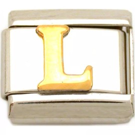 FindingKing "L" Italian Charm Gold Plated Letter Bracelet Jewelry