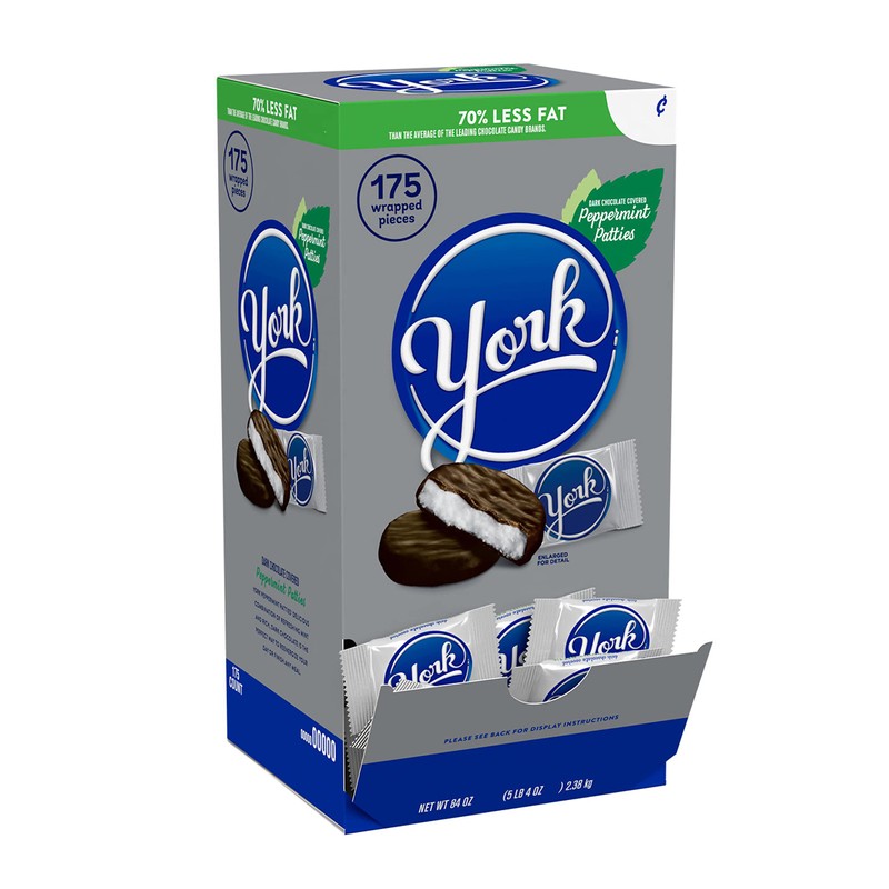 YORK Dark Chocolate Peppermint Patties, Candy Bulk Box, 84 oz