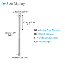 CoCud Machine Milling Cutter Reamer 2.2 mm Diameter D4 Accuracy M35 Cobalt High Speed Steel Straight Flute Milling Tool (Application: for Lathe)