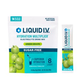 Liquid I.V.® Hydration Multiplier Sugar-Free - Green Grape | Electrolyte Powder Drink Mix | 1 Pack (14 Servings)