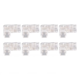 8Pcs 2 Pin 5mm COB LED Strip Light Connectors L Shaped Transparent Gapless Connectors Solderless Terminal Expansion Adapter