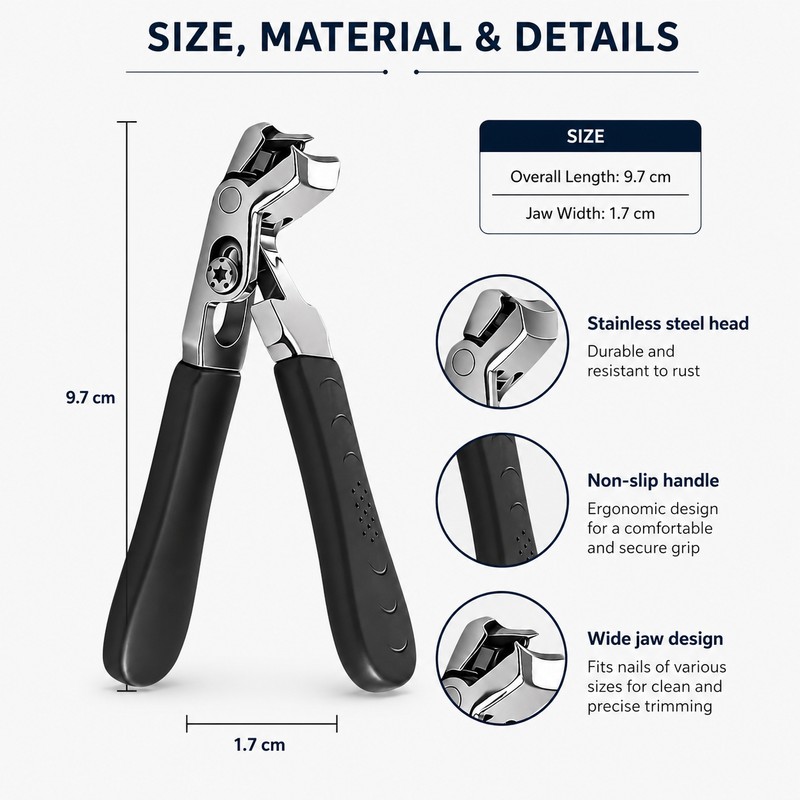 Nail Clipper Set for Thick Nails – Stainless Steel Wide