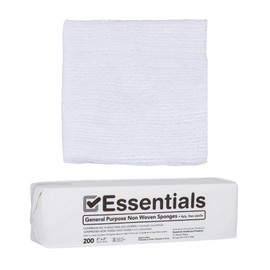Essentials Non-Sterile Gauze Sponges – 2" x 2", 4-Ply, Non-Woven Pads for Wound Care – 200 Count Pack