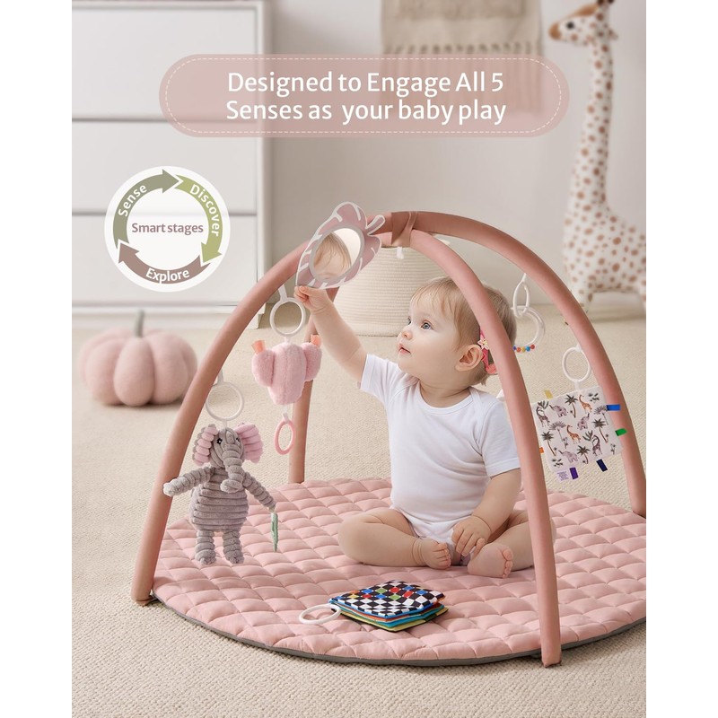 Blissful Diary Baby Play Gym Mat, Tummy Time Activity Mat