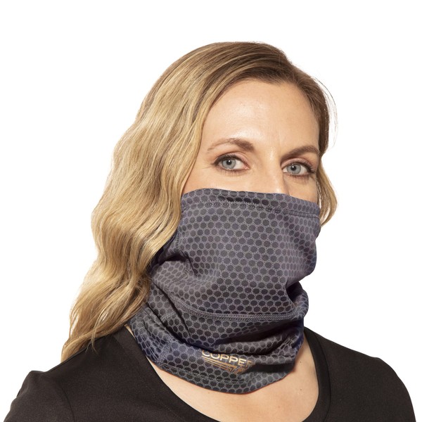 Copper Fit Unisex Adult Guardwell Face Cover and Neck Gaiter, Charcoal