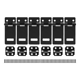 bociloy 6PCS 2 Inch Padlock Hasp Latch, Black Iron Door Slide Bolt Lock Security Gate Clasp Hardware with Screws for Home Garden Yard Wooden Fence Cabinet Window Pet Cage