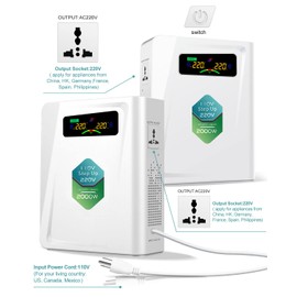 120v to 240v Step Up Transformer 1000W, 110v to 220v Power Voltage Converters, No Noise, Ten Protection Functions, Suit for Coffee Machines, Rice Cookers and Other Appliances