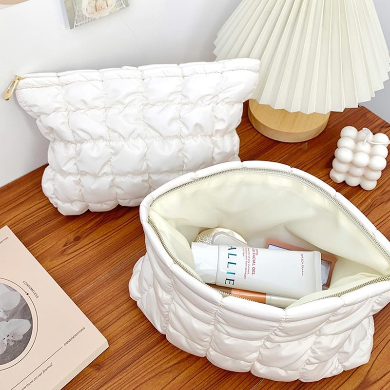 WANNES - Bolsa de maquillaje de algodón para viajes, bolsa