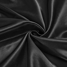 Ersmak Black Satin Fabric by The Yard, 60" Wide Shiny & Soft Charmeuse Silky Satin Fabric for DIY Craft, Wedding Decorations, Sewing, 10 Yard