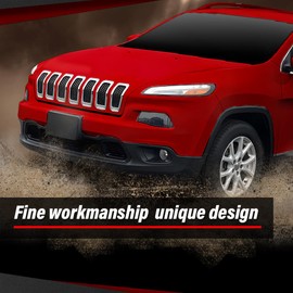 CROSSDESIGN Pair Black Fog Light Bezel Fog Lamp Trim Cover Grill Compatible with Jeep Cherokee 2014-2018 68203221AA, 68203220AA