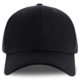 Trendy Apparel Shop XXL Oversize 6 Panel Cotton Fitted Cap, Black 7 3/4, XX-Large