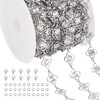 Jabogrii 16.4 Feet Silver Four Leaf Clover Jewelry Making Chains