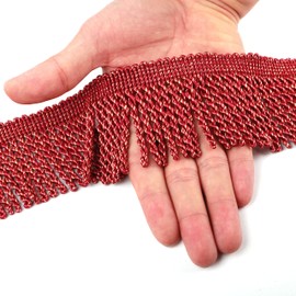 HedongHexi Curtain Fringes Bullion Fringe Trim 5/10 Yard x 2.5 Inches Fabric Trims Sewing DIY Decoration for Curtain Sofa Clothes (Mix red, 5yard)