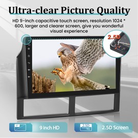 Wireless Apple Carplay Android Car Radio for Jeep Grand Cherokee 1999-2004, 2+32G 9 Inch Touchscreen with Android Auto/Multiple UI/DSP/GPS/WiFi + AHD Backup Camera