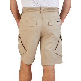 DENIMFY Cargo Shorts Men's Stretch with Belt Regular Fit DFPhil Shorts Cargo Shorts Summer Black Green Beige S M L XL XXL 3XL 4XL 5XL, Wet Sand, 5XL