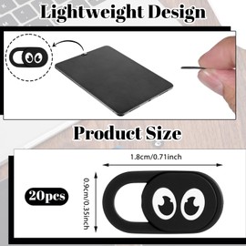 LXUEJIE 20 Pcs Webcam Cover Slide, 0.023 Inch Ultra Thin Universal Laptop Camera Cover Slide Webcam Covers Cameras Blocker Slider Camera Cap for Laptop, Computer, Great for Privacy