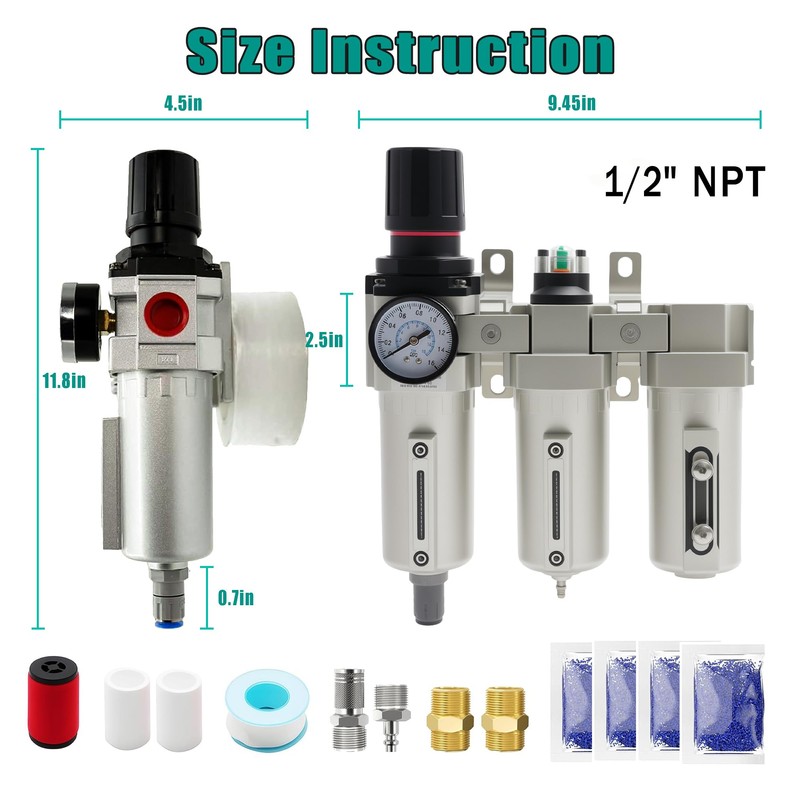 1/2" Npt Industrial Grade 3 Stage Air Drying System
