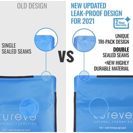 Large Hot and Cold Therapy Gel Pack with Wrap by Cureve (12" x 15") - Reusable Ice Pack with Wrap to Treat Injuries, Aches and Pains on Hip, Knee, Sid