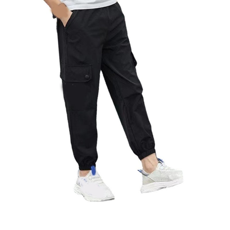 Boy Pants Quick Dry Breathable Cool Feeling Multi Pockets Casual