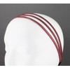 Dark Red thin skinny triple 3-strand faux leather headband hair