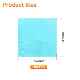sourcing map 100pcs Leaf Sheets, 3.5" x 3.5" Foil Sheets Paper Sheets for DIY Crafts Painting Nails Resin Furniture Decoration(Light Blue)