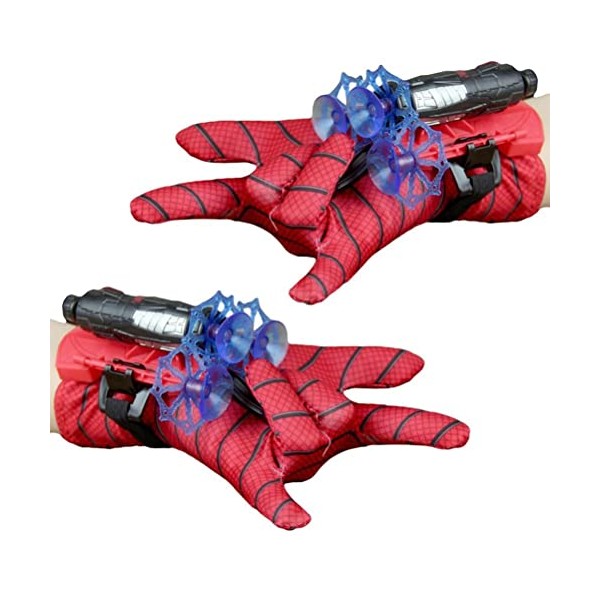 SUPYINI Spider Web Shooters for Kids,2 Set Spider Launcher Gloves Wrist Toy Set Movie Fan Cosplay Launcher Bracers Costume Accessories Spider Toy Accessories Props Funny Educational Toys