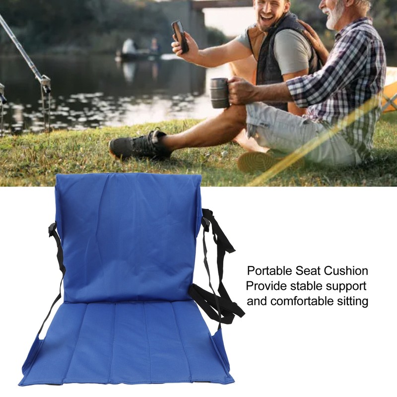 Foldable Seat Cushion Backrest Beach Chair Mat Single Person Portable