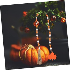 Levemolo Maple Leaf Beaded Garland Decor Wood Bead String for Thanksgiving Home Decoration for Fireplaces Walls More Create Festive Atmosphere