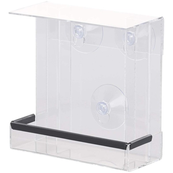 Royal Gardineer Acrylic Bird Feeder with 2 Feeders, Suction Cup