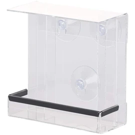 Royal Gardineer Acrylic Bird Feeder with 2 Feeders, Suction Cup Attachment (Transparent Bird Feeder, Winter Bird Feeder, Squirrel)