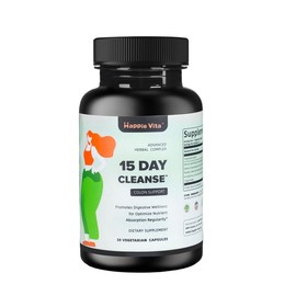 HappieVita 15-Day Cleanse Detox – Rapid Flush – 30 Capsules - Specification: 1-Bottle
