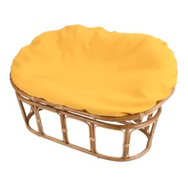 Lenahdale Double Papasan Chair Cushion Cover Only, Outdoor Indoor Splash Proof, Easy Clean, Machine Washable Removable Zipper Double Papasan Cushion Covers, Lemon-70×49"×7" (Fit a 48"×6"×65" Cushion)