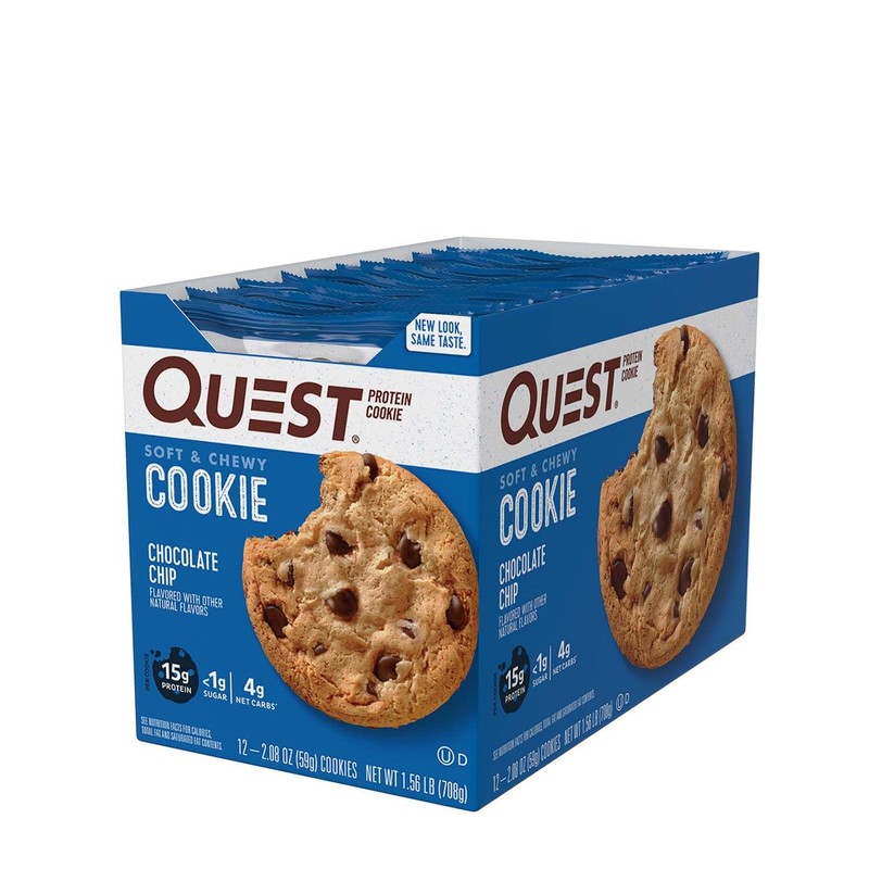 Quest Nutrition Chocolate Chip Protein Cookie, 15g Protein, 1g Sugar,