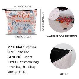 Norway Cosmetic Makeup Bag Norway City Trip Gifts Norwegian Lovers Gifts Norway Souvenir Gifts Norway Travel Bag (Loves Norway 1UK)