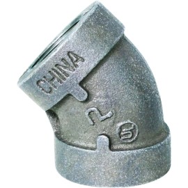 Highcraft 300LB XH Malleable Iron 3/8" FIP Elbow 45 Degree, Galvanized Pipe Fitting