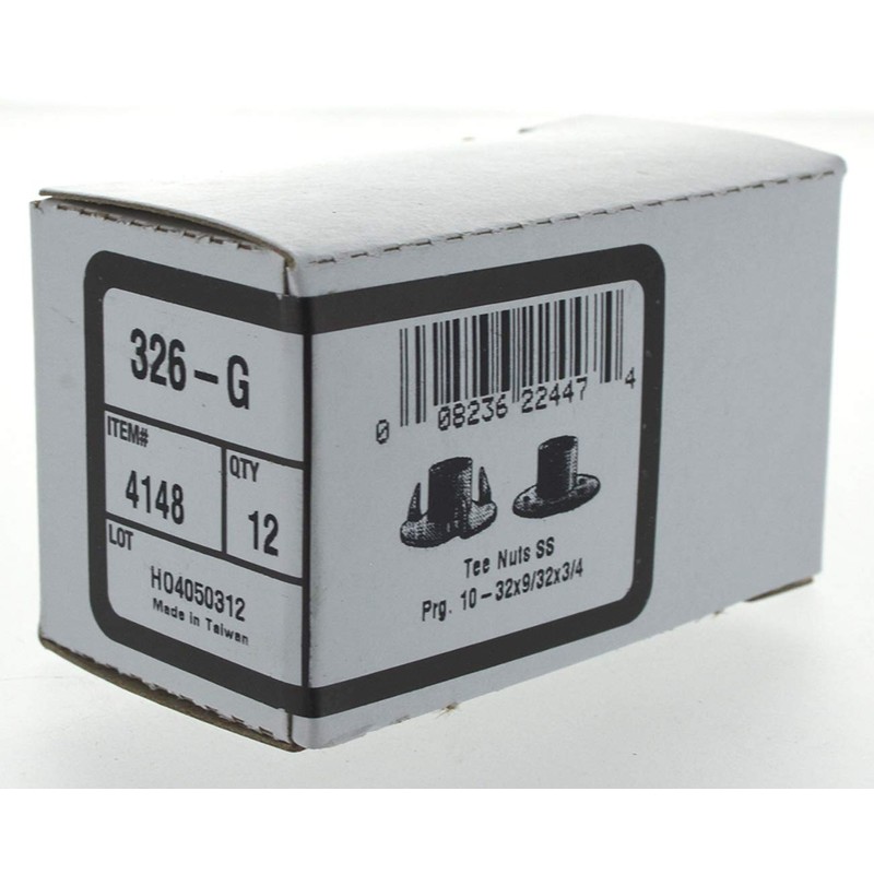 Stainless Long Prong Tee Nut (#10-32 x 9/32" x 3/4")