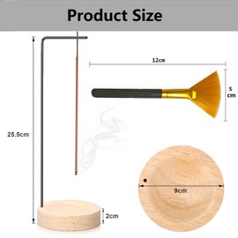 Inverted Incense Burner, Incense Stick Holder, Wooden Base Incense Burner, Incense Holder, Incense Burner with Ash Catcher Tray, Meditation Accessories, Ideal for Yoga, Spa, Home, Office Decoration