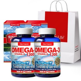 Tong Life 통라이프-프리미엄 오메가3 1300+비타민D-6개월분-2병-선물세트 Tong Life - Premium Omega-3 1300 + Vitamin D - 6 Months Supply - 2 Bottles - Gift Set