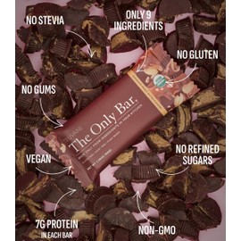 Truvani Plant Based Snack Bars | Chocolate Peanut Butter 1 Pack | 7g Protein | USDA Organic and Vegan | The Only Bar | Dairy, Soy, and Gluten Free | Individually Wrapped