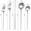 Lemeya Matte Silver Modern Silverware Set,18/10 Stainless Steel Flatware Set,20-Piece