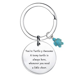 Waeceip Sea Turtle Keychain Emotional Positive Turtle Gifts For Women Inspirational Pocket Turtle Positive Motivational Gift Turtle Lovers Gift Tiny Turtle Charm