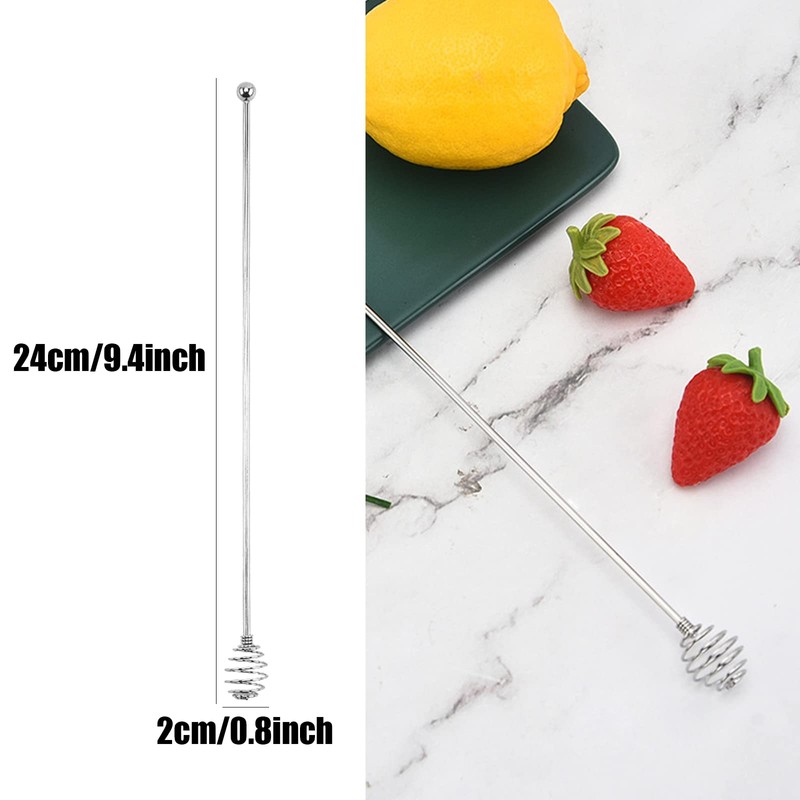 Muddler Stainless Steel Long Honey Dipper Stirring Stick, 9.4 inches